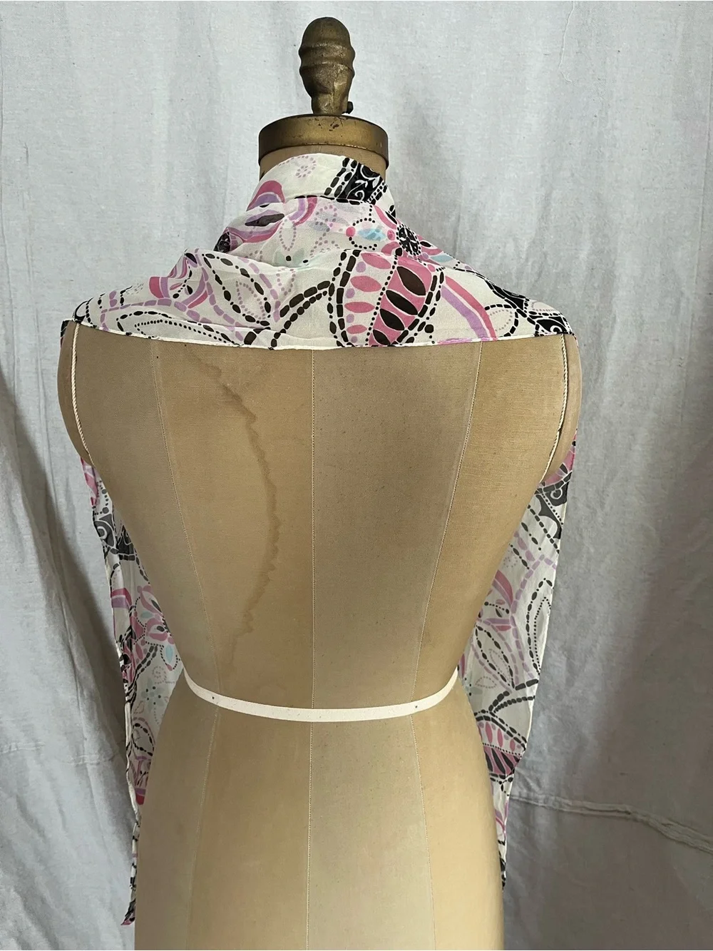 Vintage Women’s Sheer Rectangular Floral Scarf